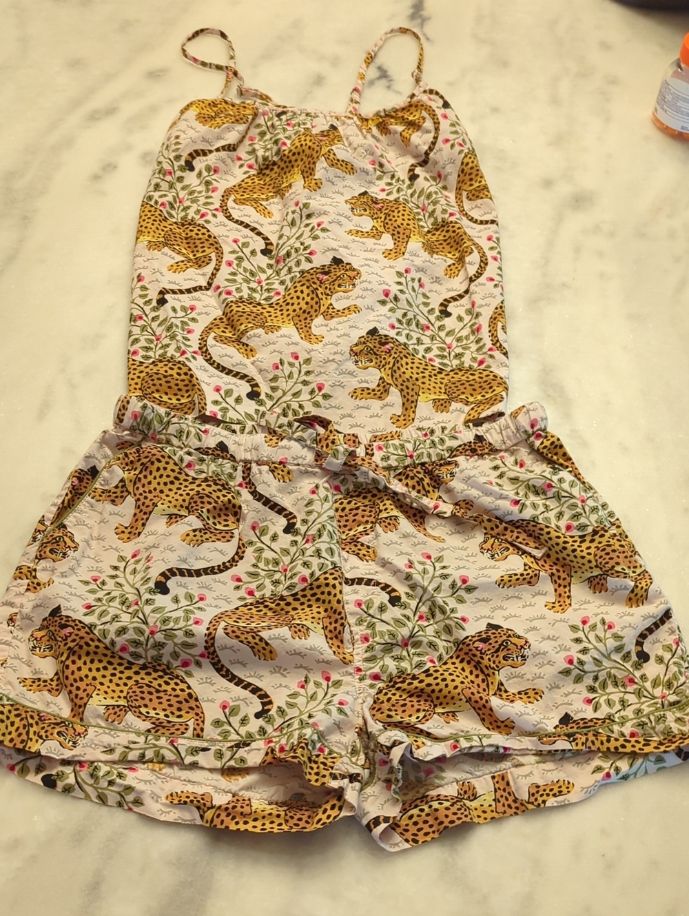 PrintFresh Cami Shorts Set in Bagheera - Color Blush Size Small
